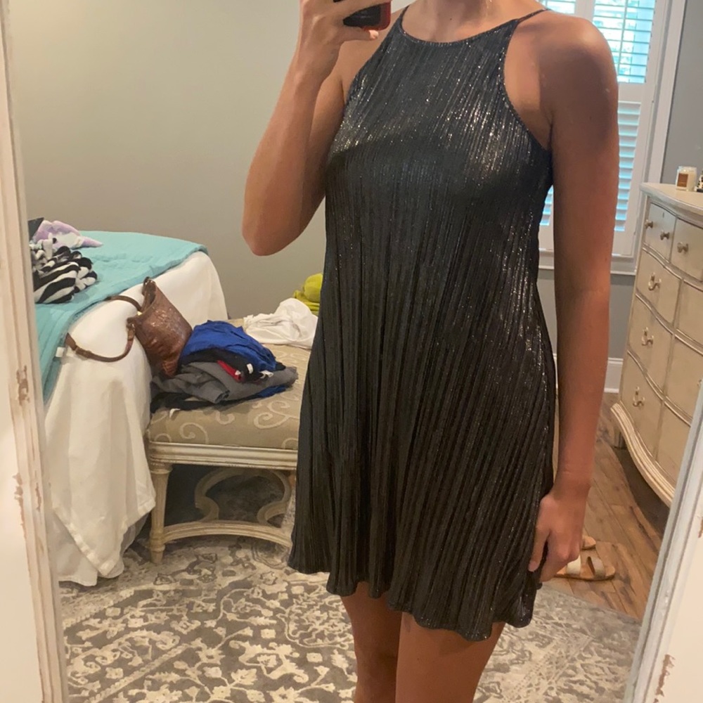 Shiny black dress